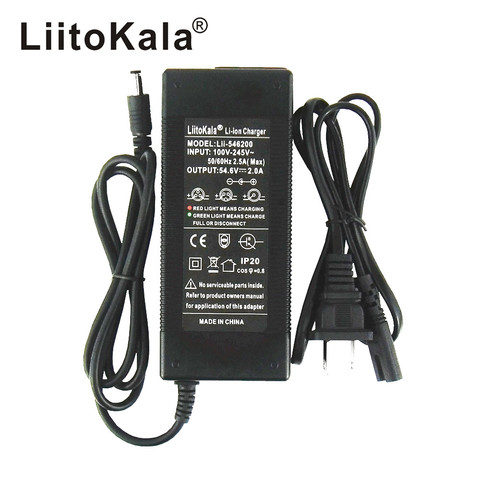 HK Liitokala 54,6 V 2A cargador 13S 48V cargador de batería Li-Ion Salida DC 54,6 V cargador de batería de polímero de litio envío gratis ► Foto 1/6