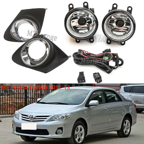 LED Luz de niebla para Toyota Corolla 2011-13 faros antiniebla faros parachoques delantero con arnés de cableado de la cubierta de rejilla de accesorios de coche ► Foto 1/6