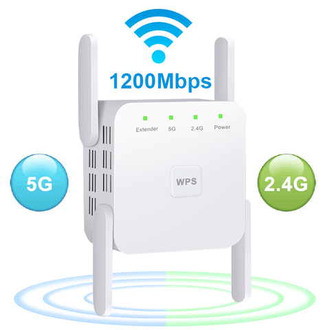 Repetidor WiFi de 5 Ghz, extensor Wifi inalámbrico, amplificador Wi-Fi de 1200Mbps, amplificador de señal Wifi de largo alcance 802.11N, repetidor WiFi de 2,4G ► Foto 1/6