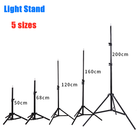 Trípode para fotografía de estudio ajustable de 50/160/200CM con soporte de luz para foto con cabezal de tornillo de 1/4 para iluminación reflectora de paraguas de Flash ► Foto 1/5