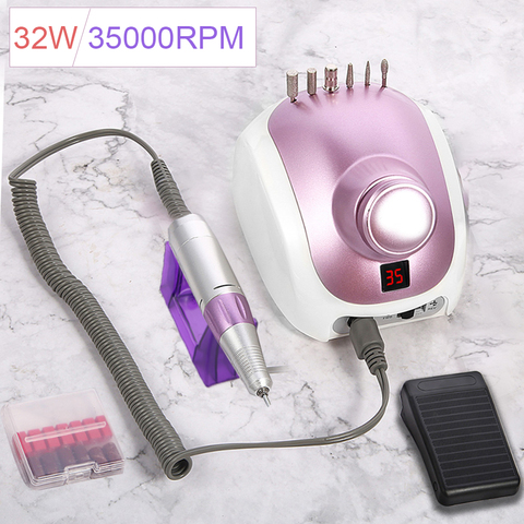 Versión mejorada de la máquina de perforación de uñas 20W 35000RPM Pro manicura máquina Kit de manicura pedicura Lima eléctrica herramienta de Arte de uñas ► Foto 1/6