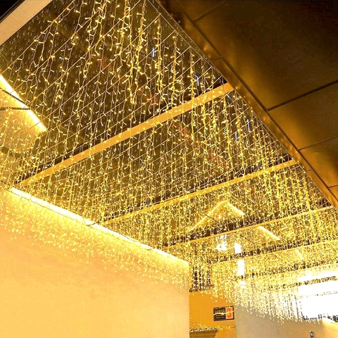 2x2/3x3 m LED boda de hadas de luz de Navidad garland cortina LED Cadena de luz al aire libre de Año Nuevo fiesta de cumpleaños la decoración del jardín ► Foto 1/6