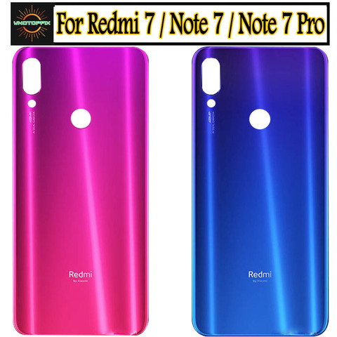 Para Xiaomi Redmi note 7 pro, cubierta de batería, Panel trasero de cristal, carcasa de la puerta trasera, carcasa para xiaomi Redmi note 7, cubierta trasera de batería ► Foto 1/6