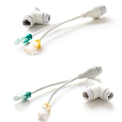 Divisor de cable POE/dos cables de red de tres vías, cabezal RJ45 utilizado para cámara POE/IP/router/AP/TV box, 10 Uds. ► Foto 1/5
