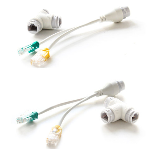 Divisor de cable POE/dos cables de red de tres vías, cabezal RJ45 utilizado para cámara POE/IP/router/AP/TV box, 10 Uds. ► Foto 1/5