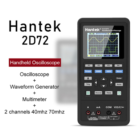 Hantek-osciloscopio Digital de mano 2D72 2D42 3 en 1, nuevo multímetro, generador de forma de onda, USB, portátil, 2 canales, 70MHZ ► Foto 1/6