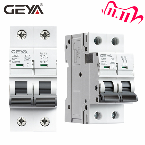 GEYA GYM9 2 Polo MCB carril Din Mini disyuntor 230V 6A-63A tipo AC China MCB fábrica ► Foto 1/6