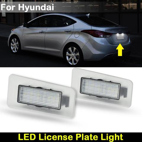 Para Hyundai Elantra Sedan 2011-2016 trasero blanco luz LED de matrícula número de lámpara ► Foto 1/6