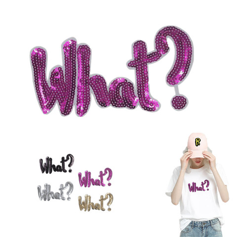 Parche con lentejuelas y letras, 205mm Deal With It-Camiseta para mujer, parches de planchado para ropa, pegatinas artesanales, Strange Things ► Foto 1/6