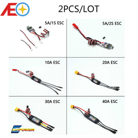 AEORC E-POWER-CONTROLADOR DE VELOCIDAD eléctrico sin escobillas ESC 5A/1S, accesorios de componentes de aviones no tripulados, 2 unids/lote ► Foto 1/6