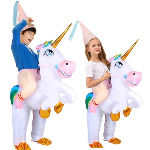 Disfraz de unicornio inflable para niños y niñas, disfraz de Animal, vestido de fiesta para niña, mascota de animé, Carnaval, Halloween ► Foto 1/6