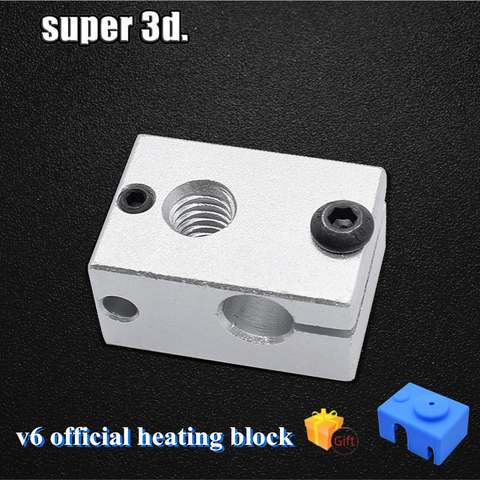 Bloque de calor oficial V6 de aluminio actualizado, extrusora de Cabeza J, sensor de calentador, piezas de impresora 3D, E3D, V6, PT100, 23x16x12mm, nuevo ► Foto 1/5