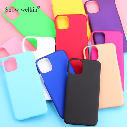 Funda de goma para iPhone 11, carcasa trasera de plástico duro mate de lujo para Apple iPhone 11 12 mini Pro Max ► Foto 1/6