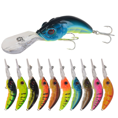 Señuelo de pesca Artificial, anzuelo de agua profunda de alta calidad, láser duro, Crankbait, Bass Wobbler, triple gancho, 10cm, 12,8g, 3m, 1 unids/lote ► Foto 1/6