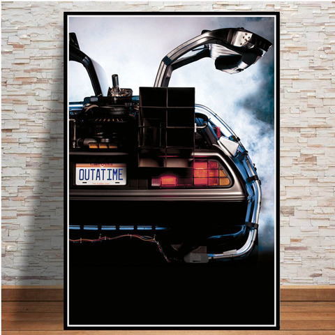 Póster e impresiones de nuevo al futuro de una película clásica de coche fresco, cuadro sobre lienzo para pared, cuadros Vintage, decoración del hogar, cuadros ► Foto 1/6