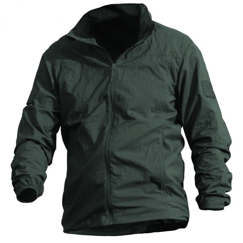 Chaqueta táctica de secado rápido para hombre, Abrigo con capucha portátil, cortavientos fino, protector solar, Militar del Ejército, impermeable, 5XL, Verano ► Foto 1/6