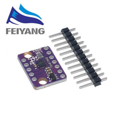 Placa del Sensor de temperatura Digital integrada giroscopio acelerómetro de GY-LSM6DS3, interfaz SPI IIC I2C, módulo de rotura LSM6DS3 ► Foto 1/2