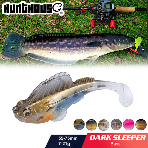 Hunthouse-señuelo de pesca suave, cebo de plomo, anzuelo para dormir oscuro, megabass, señuelo suave, Lucio para pesca, sábalo para perca de pesca ► Foto 1/6