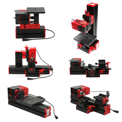 Mini máquina de torno 6 en 1, transformador motorizado multiusos, perforadora de carpintería, tornos de madera y Metal de plástico, 100-240V ► Foto 1/6