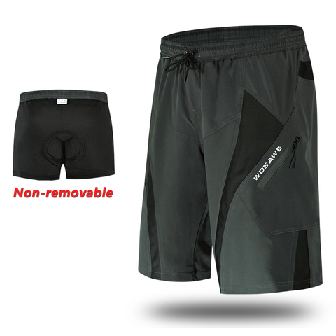 WOSAWE-pantalones cortos holgados para hombre, ropa interior no extraíble acolchada, pantalones cortos reflectantes para ciclismo de montaña ► Foto 1/6