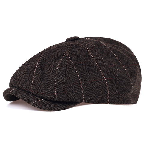 Gorros planos Retro de Tweed octogonal para hombre y mujer, Unisex, Otoño e Invierno ► Foto 1/6