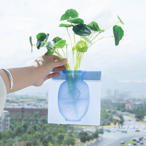 De silicona aditivo pegajoso florero Fácilmente extraíble de pared y nevera y flor mágica jarrones para plantas bricolaje decoración del hogar Accesorios ► Foto 1/6