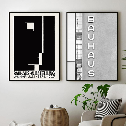 Dessau-Póster blanco y negro de arquitectura Bauhaus, cuadro de fotografía de construcción, lienzo, impresiones, decoración de pared de salón, arte ► Foto 1/6