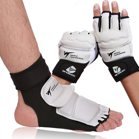 Guantes de protección para niños y adultos, Protector de pie para Taekwondo, soporte para el tobillo, protección para pies, bota de Kickboxing, protector de palmas aprobado por WT ► Foto 1/6