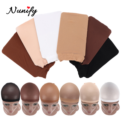 Nunify desnudo de Red de malla peluca tapas con cerrado para pelucas 2 unids/pack tamaño libre casquillo de media café rojo, negro, beige, Marrón 6 colores ► Foto 1/6