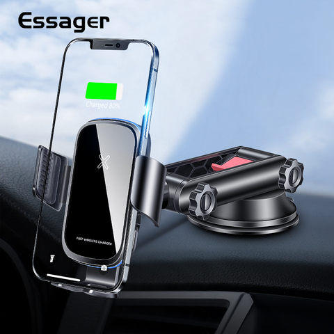 Essager-cargador inalámbrico de 15W para coche, soporte de teléfono de carga rápida sin cables, para iPhone 12, Samsung, Xiaomi mi ► Foto 1/6