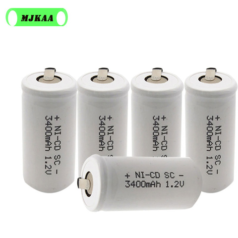 Batería recargable SC de 1,2 V, 3400mAh, Ni CD, con cable de extensión procesado en baterías eléctricas de taladro, 6 uds. ► Foto 1/4