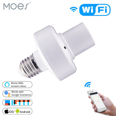 Adaptador para bombilla inteligente con wifi. E27, E26, 85-265V, Soporte para lámpara inteligente compatible con Smart Life, Tuya, Alexa y Google Home, control por voz ► Foto 1/6