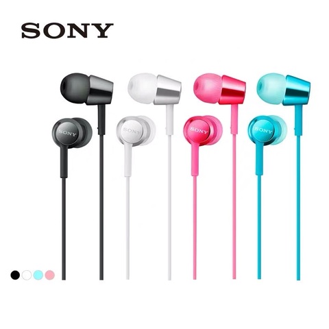 Auriculares originales sony MDR-EX155AP auriculares en la oreja estéreo universal cable de altavoz de graves control con micrófono para teléfono huawei sony ► Foto 1/5