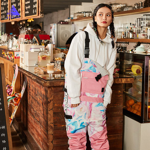 Extra gruesa de las mujeres de los hombres de esquí pantalones de overoles de invierno cálido a prueba de viento impermeable al aire libre deportes de Snowboard en moto de nieve ► Foto 1/5