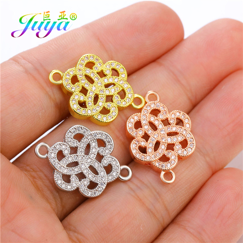 Juya-Accesorios de fabricación de collares y pendientes para mujer, accesorios de oro/oro rosa, conector decorativo, suministros de dijes ► Foto 1/6