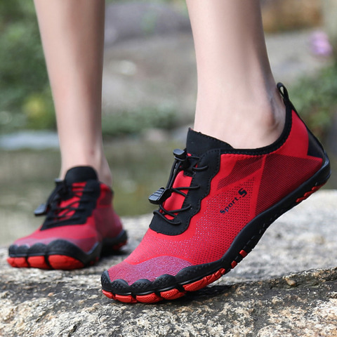 Zapatos acuáticos de verano para hombre y mujer, calzado de playa rojo, zapatillas de deporte para exteriores, natación, gimnasio, calzado para pescar ► Foto 1/6