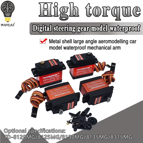 Servo-engranaje de Metal Digital para coche de Control remoto, TD-8120MG, resistente al agua, con ángulo de torsión de 20, 25, 30KG, 180 ► Foto 1/6