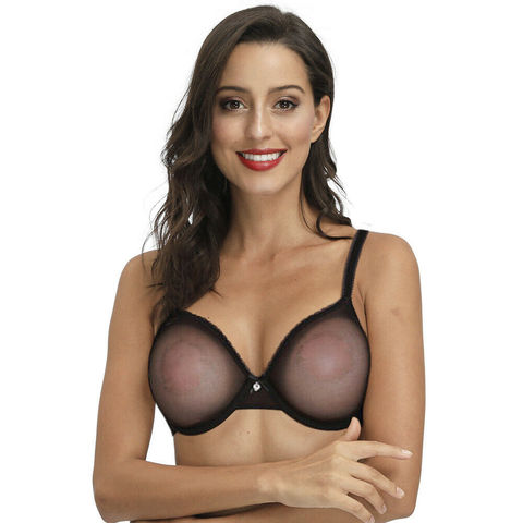 Vgplay-Lencería calada de encaje para mujer, sujetador con transparencias y bragas, ropa interior transparente sin forro ► Foto 1/6