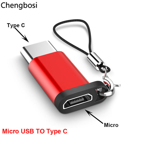 Adaptador Micro USB a tipo C de aleación de aluminio, conector Convertidor para teléfono, tableta con cordón, accesorios de teléfono para Xiaomi ► Foto 1/6