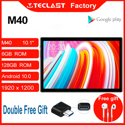 Teclast-Tableta M40 con Android 10,1, tablet pc de pulgadas, 6GB RAM 128GB ROM, cámara de 8MP, llamada telefónica Dual 4G, Bluetooth 5,0 ► Foto 1/6