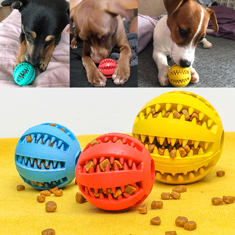 Nuevo juguetes para mascotas juguetes para 5CM perro pelota elástica interactiva de caucho Natural goteando bola diente limpio gato perro interactivo Juguetes ► Foto 1/6