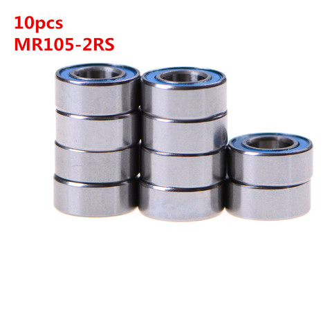 Alta calidad 10 Uds 5x10mm x 4 mm de metal MR105-2RS rodamientos de bolas en miniatura caucho de sellado rodamiento de bolas ► Foto 1/6