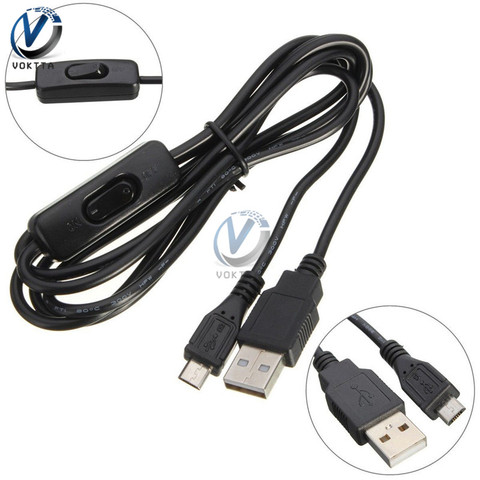 Cable de cargador de fuente de alimentación Micro USB de 1,5 M con interruptor de encendido/apagado para controlador Micro USB Raspberry Pi fuente de alimentación ► Foto 1/5