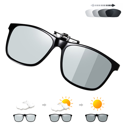 Gafas de sol polarizadas de pesca para hombre y mujer, lentes de sol polarizadas con Clip abatible hacia arriba, fotocromáticas, con cambio de Color, visión nocturna ► Foto 1/6