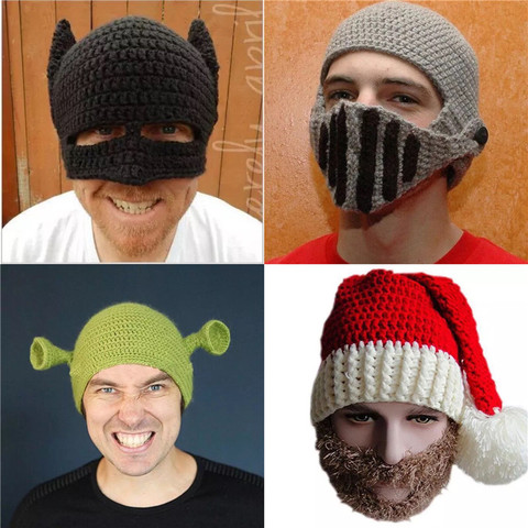 Gorro de invierno tejido Unisex, divertido gorro de lana hecho a mano, gorros de ganchillo para Navidad y Halloween, gorra con personalidad para fiesta, novedad ► Foto 1/6