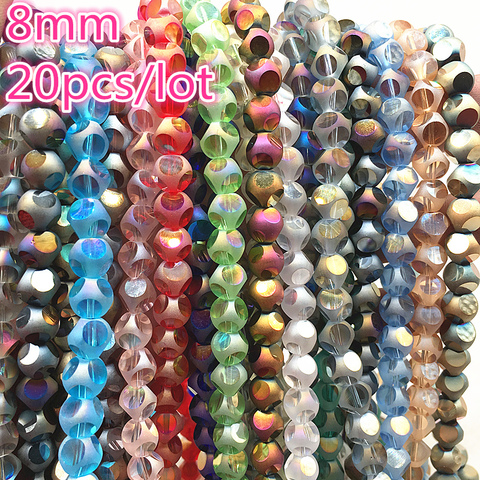 Cuentas de vidrio de cristal austriaco, espaciador de cuentas para fabricación de joyas, pulsera artesanal, 20 piezas, 8mm, hecha a mano ► Foto 1/6