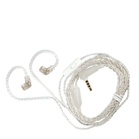 KZ-Cable de auriculares Chapado en plata, Conector de auriculares estándar chapado en oro de 0,75 pines con micrófono para KZ ZAX ASX ZSX V90S ZSN PRO X ► Foto 1/6