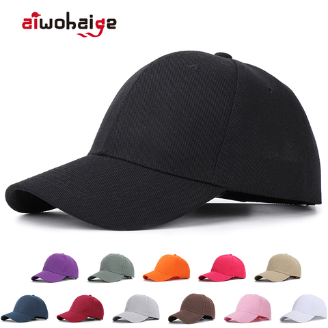 Gorra de béisbol para hombre y mujer de alta calidad con visera curva, gorra de béisbol de Color sólido, gorra ajustable, gorra deportiva de algodón ► Foto 1/6