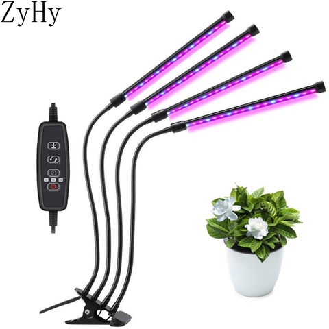 Fito-Lámpara LED de espectro completo para cultivo de plantas, luz de 4 cabezales con Clip USB para plantas de interior, plántulas, carpa, caja Fitolamp ► Foto 1/6