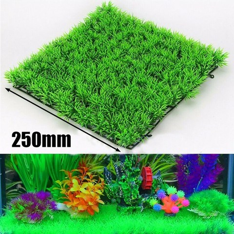 25*25*3,5 cm alfombra de hierba falsa musgo para paisaje decoraciones de acuario tanque de peces de las plantas de jardín de césped de hierba verde ► Foto 1/5